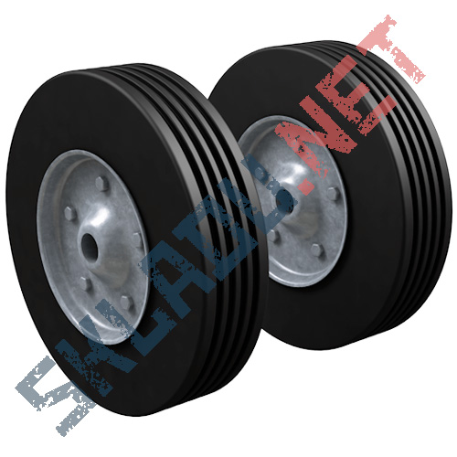 Комплект литых колес для двухколесных тележек диаметром 250 мм Китай в Курске